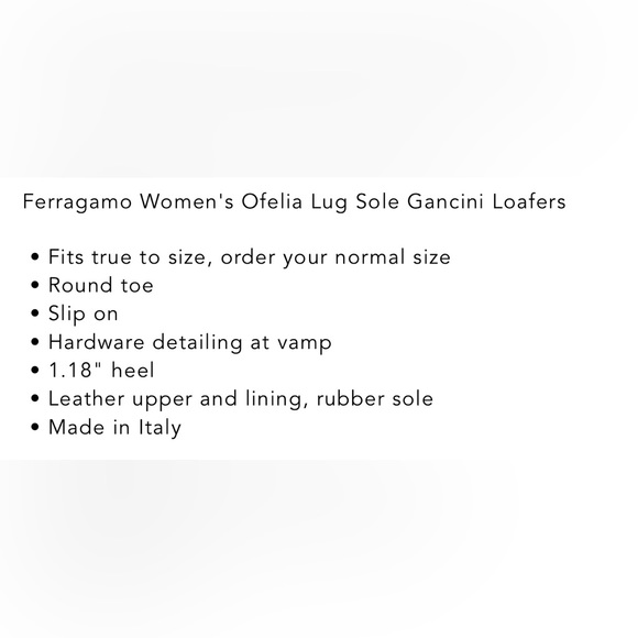 NIB FERRAGAMO Women's Ofelia Lug 3.0cm Sole Gancini Loafers - Picture 9 of 9